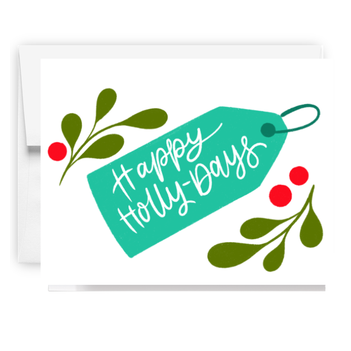 Happy Holly Days Gift Tag Card