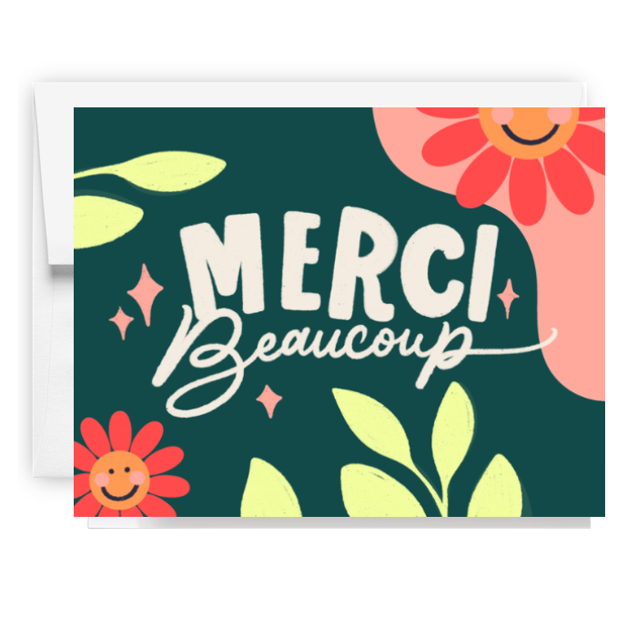 Merci Beaucoup Floral Card