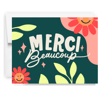 Merci Beaucoup Floral Card