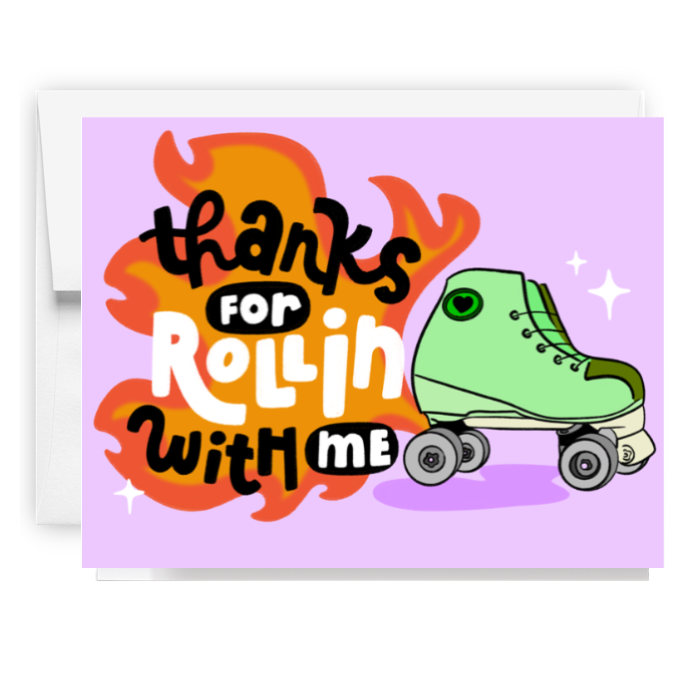 Thanks Roller Skate Card