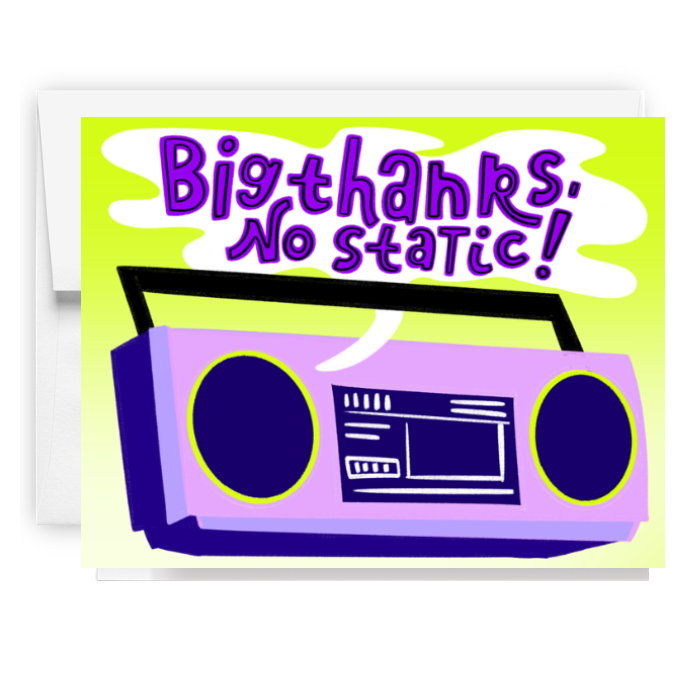 Big Thanks Boombox Card