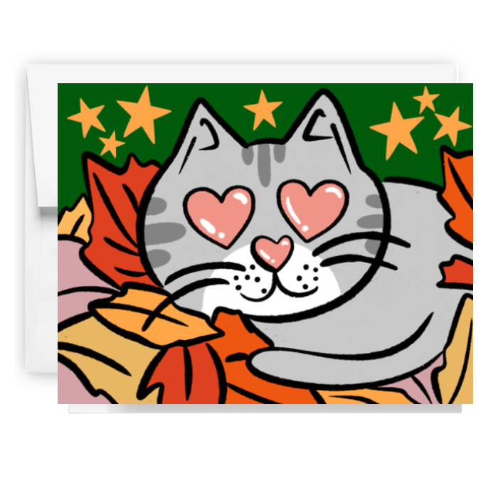 Cozy Fall Cat Card