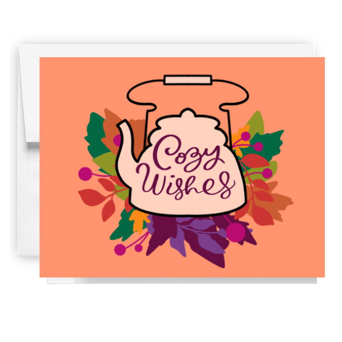 Cozy Wishes Tea Kettle Card
