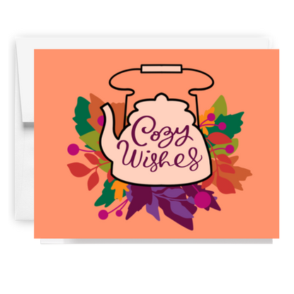 Cozy Wishes Tea Kettle Card
