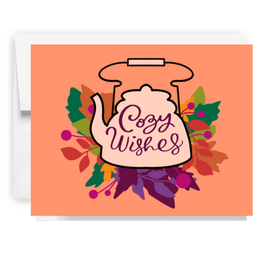 Cozy Wishes Tea Kettle Card