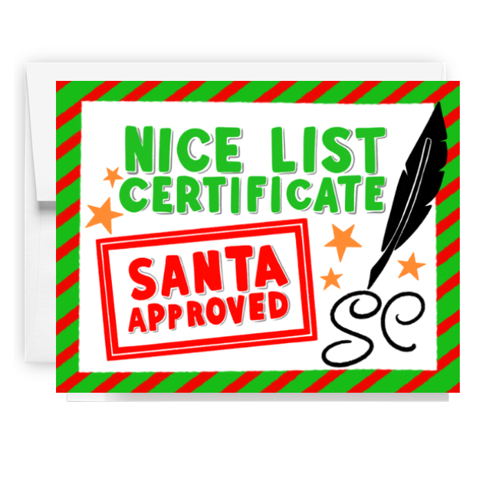 Nice List Certificate Christmas Card