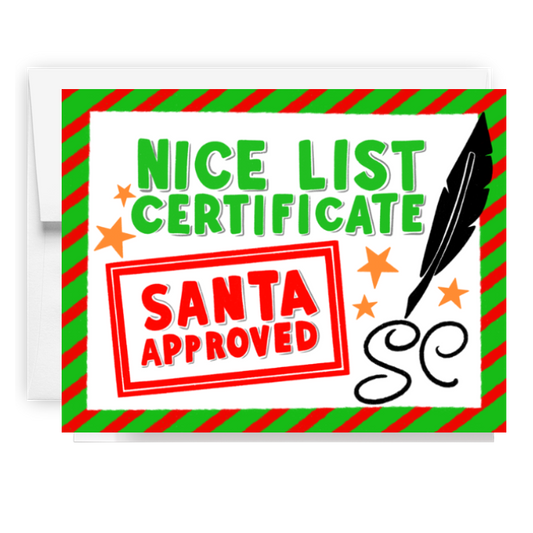Nice List Certificate Christmas Card