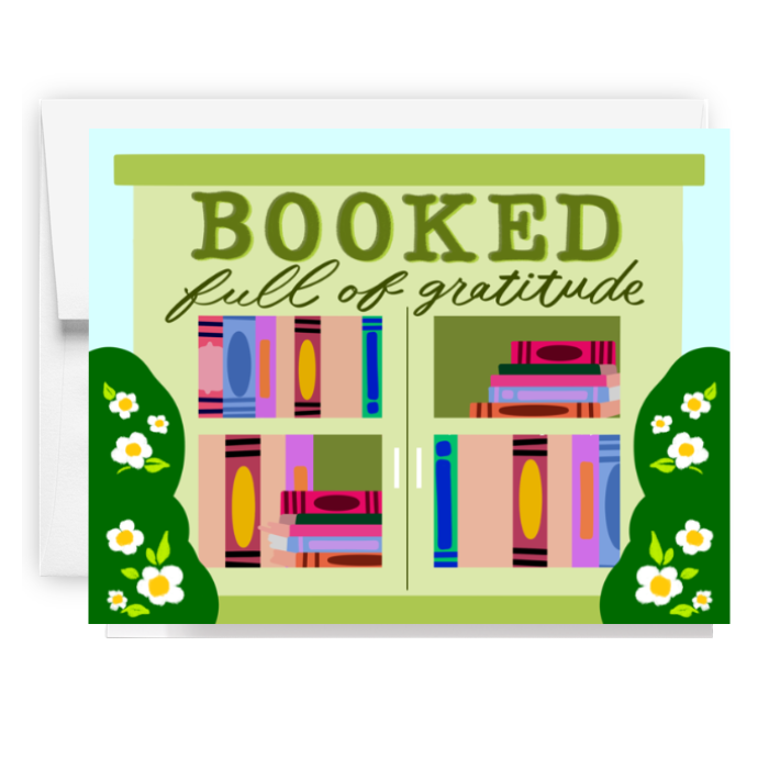 Booked Full Of Gratitude Card