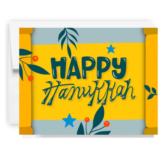 Happy Hanukkah Scroll Card