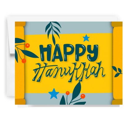 Happy Hanukkah Scroll Card