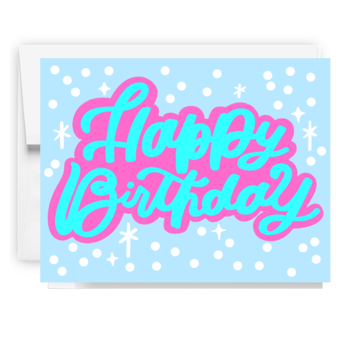 Snow Fall Happy Birthday Card