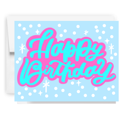 Snow Fall Happy Birthday Card