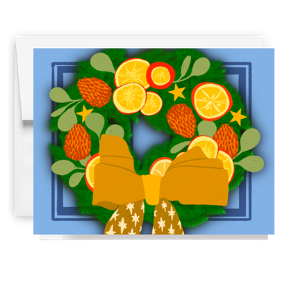 Big Winter Citrus Wreath Card