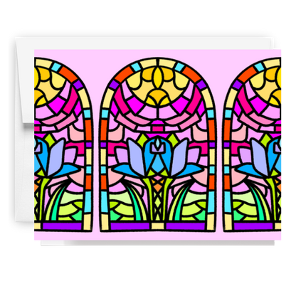 Spring Floral Stained Glass Card