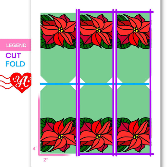 Poinsettia Green Printable Gift Tags