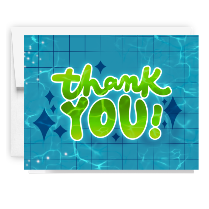 Swimming Pool Thank You Card
