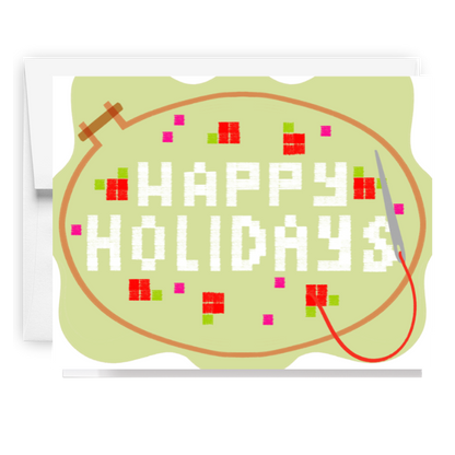 Happy Holidays Embroidery Card