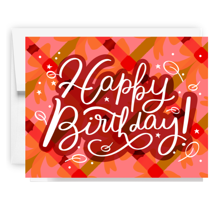 Happy Birthday Fall Plaid Card