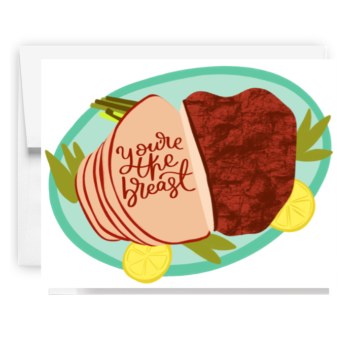 Youre The Breast Turkey Plate Card