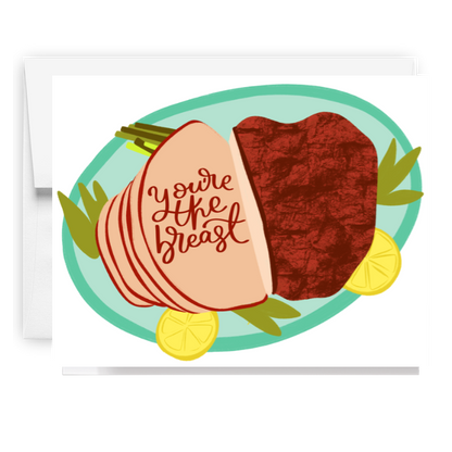 Youre The Breast Turkey Plate Card