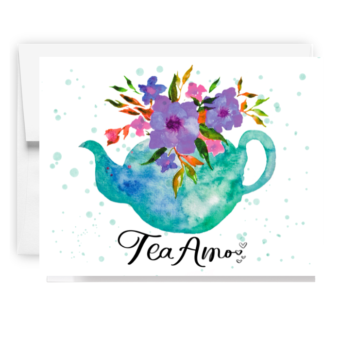 Tea Amo Floral Teapot Card
