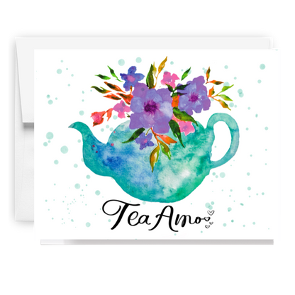 Tea Amo Floral Teapot Card