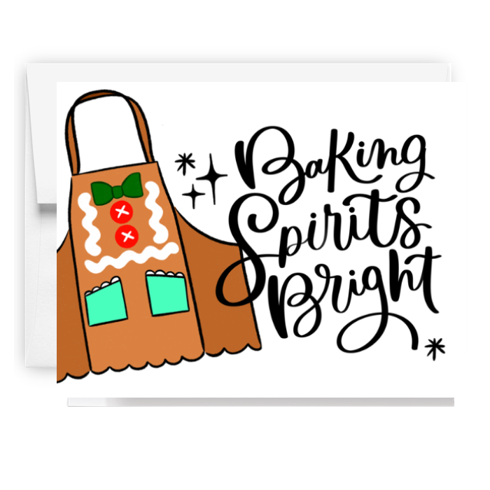 Baking Spirits Bright Apron Card