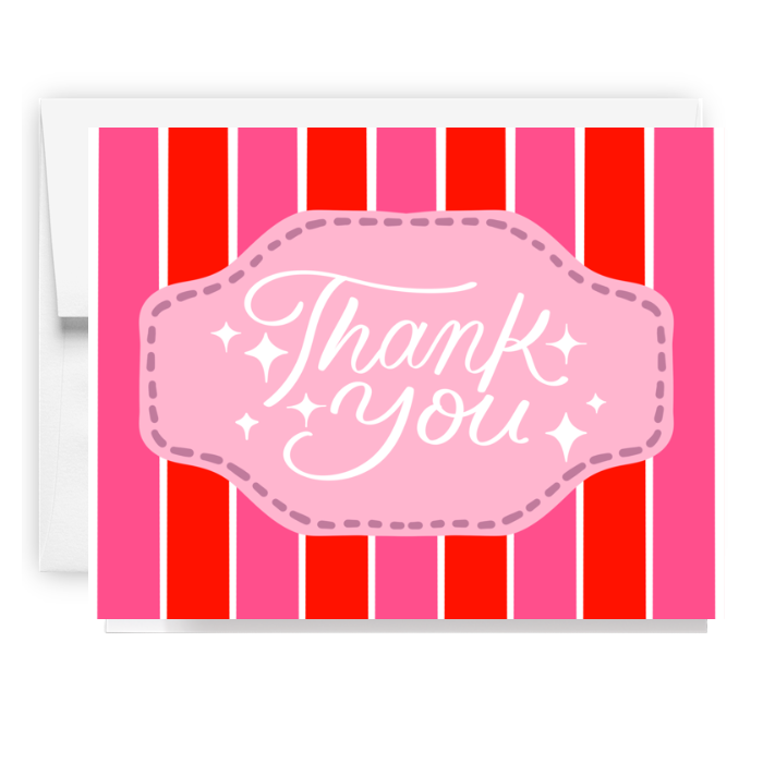 Thank You Valentine Stripes Card