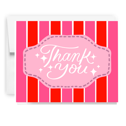 Thank You Valentine Stripes Card