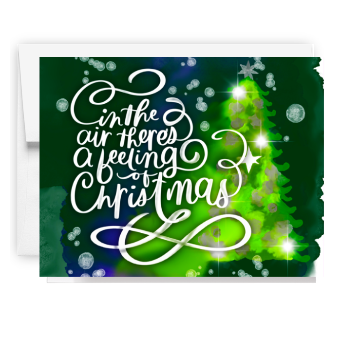 Feeling Of Christmas Calligraphy Card