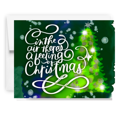 Feeling Of Christmas Calligraphy Card