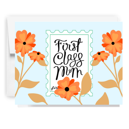 First Class Mom Floral Stamp Card