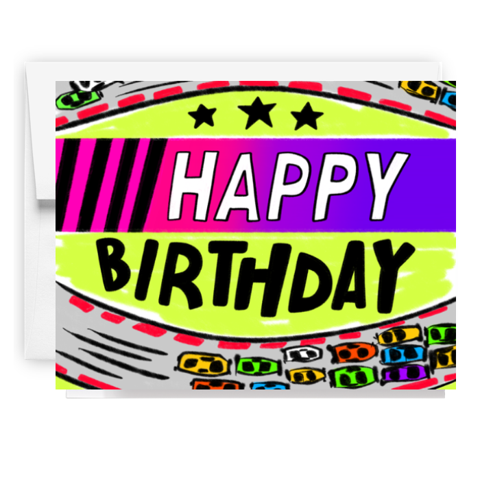 Happy Birthday Racing Card