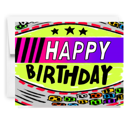 Happy Birthday Racing Card
