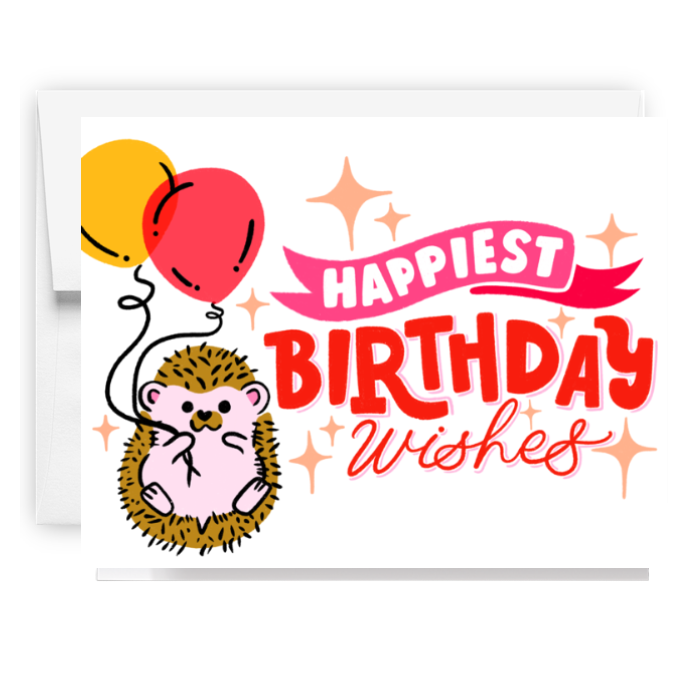 Happiest Birthday Hedgehog Card