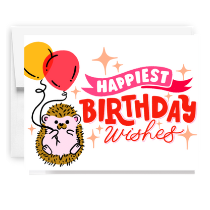 Happiest Birthday Hedgehog Card