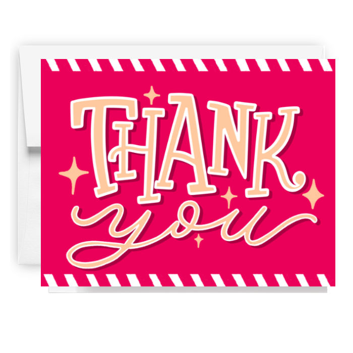 Thank You Red Airmail Card