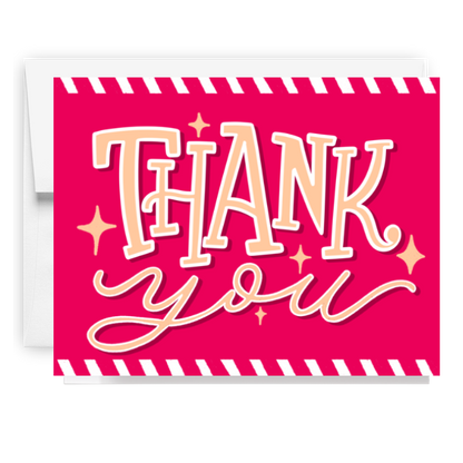 Thank You Red Airmail Card
