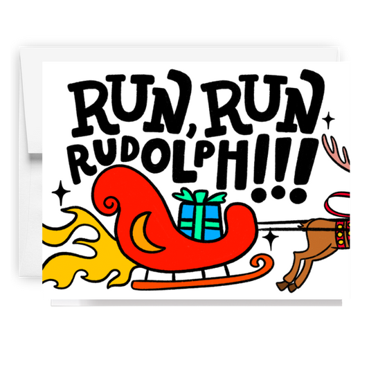 Run Run Rudolph Sleigh Card