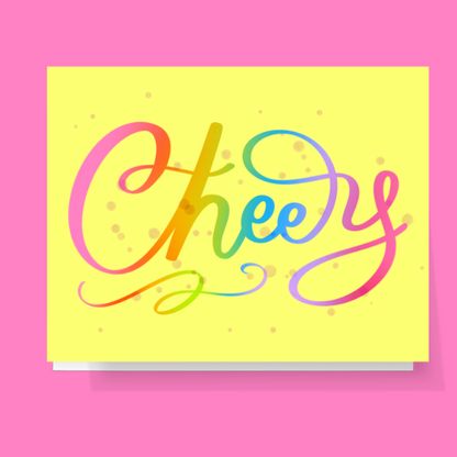 Cheers Colorful Calligraphy Card