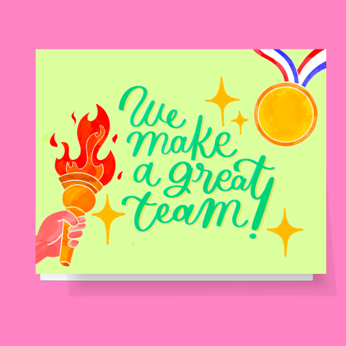 We Make A Great Team Olympic Card