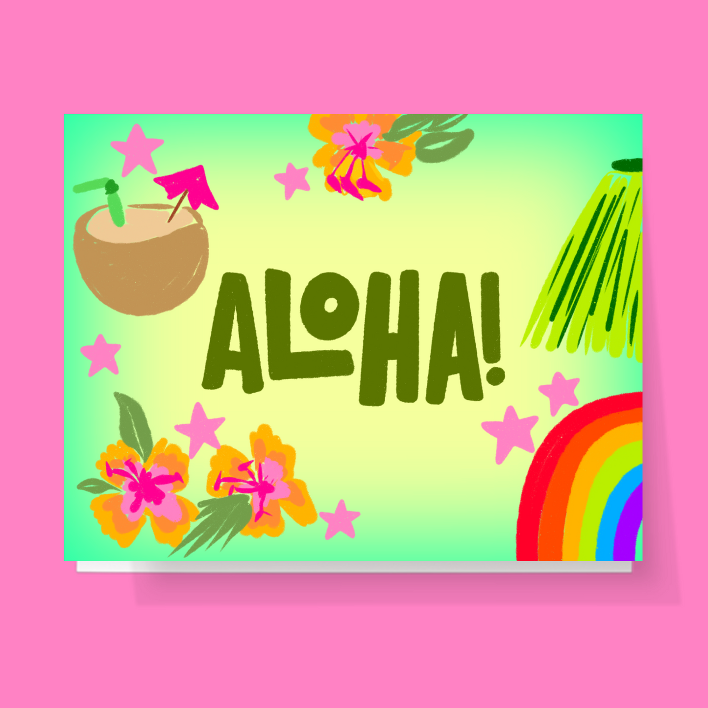 Aloha Hawaiian Doodle Card