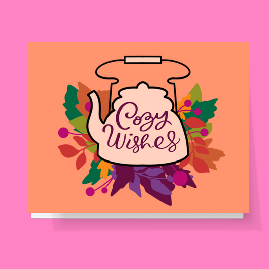 Cozy Wishes Tea Kettle Card