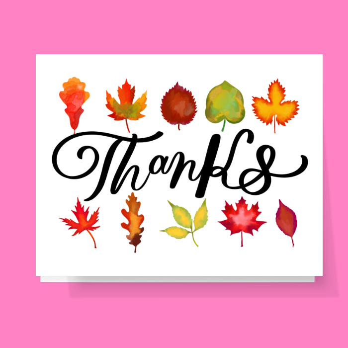 Thanks Fall Foliage Card