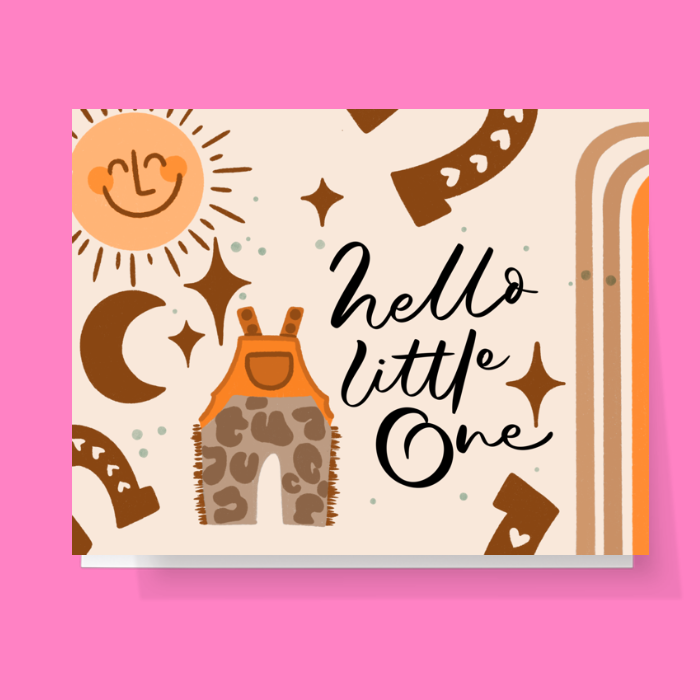 Hello Little One Boho Western Card