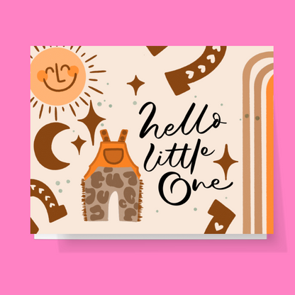 Hello Little One Boho Western Card