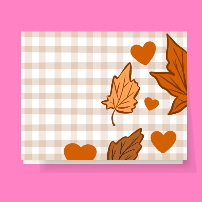 Plaid Fall Leaves Card