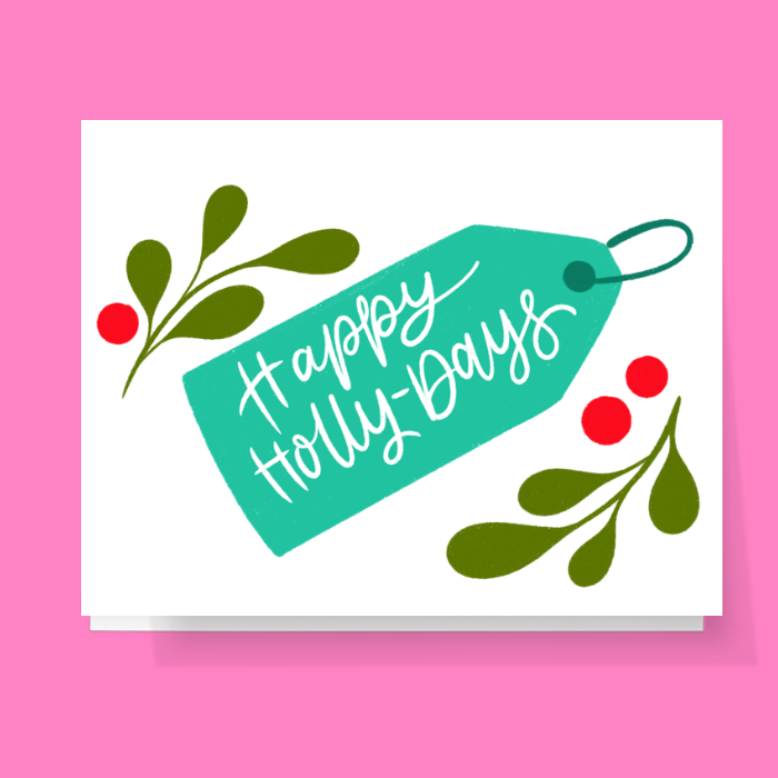 Happy Holly Days Gift Tag Card