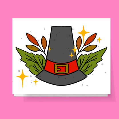 Magical Pilgrim Hat Thanksgiving Card