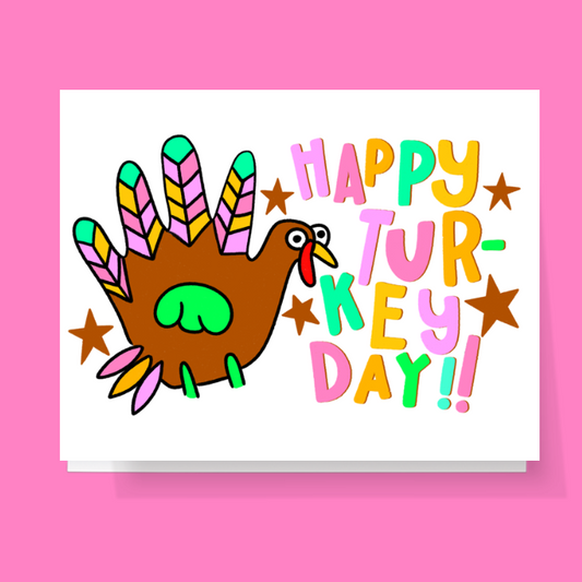 Colorful Happy Turkey Day Card